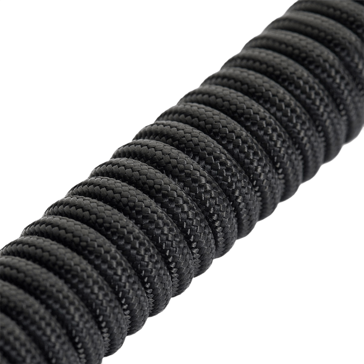 M-Tac Safety Cord med D-ring i sort spiralformet paracord materiale