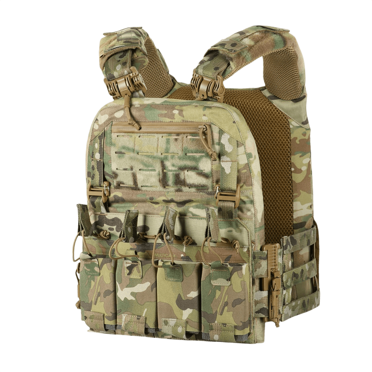 M-Tac Plate Carrier Cuirass FAST XL QRS i slidstærk Cordura 500D med 3D mesh for luftcirkulation og komfort. Justerbar til ESAPI XL og L plader.