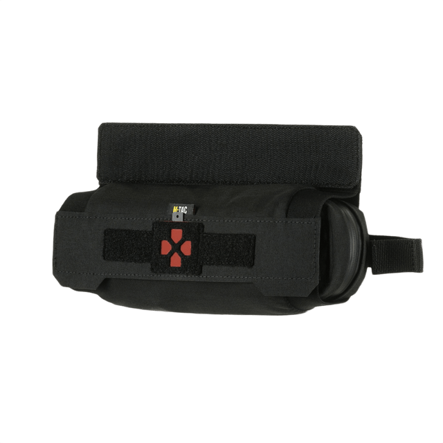 M-Tac Horizontal Medical Pouch ROLL Elite i sort, fremstillet af Cordura 500D, robust medicinsk pouch designet til plate carrier baglommer.