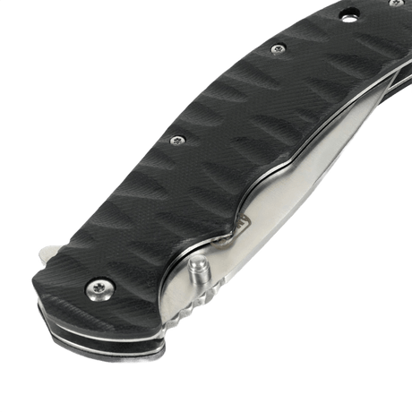 M-Tac Outdoor & Militær foldekniv - Type 8 med sort håndtag og krombelægning, EDC-udstyr, robust og alsidig taktisk knivdesign