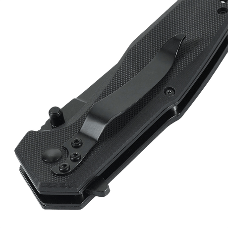 M-Tac Outdoor & Militær foldekniv - Type 5, klappet sammen, med solidt aluminiumshåndtag og skridsikre G10-komposit grebsflader.