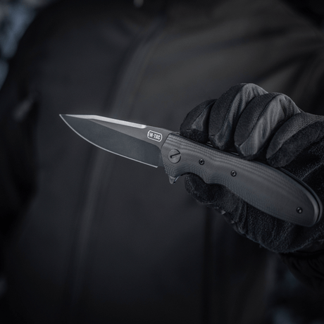 M-Tac Outdoor & Militær foldekniv - Type 6 i sort G10-komposit håndtag.
