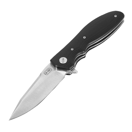 M-Tac Outdoor & Militær foldekniv - Type 6 med sort G10-komposite håndtag og krom rustfrit stål klinge, ideel til EDC-brug.