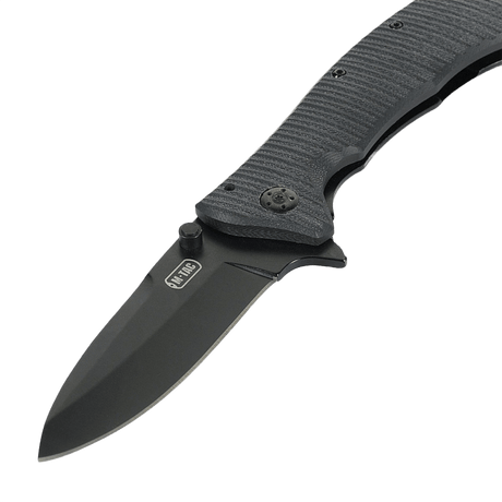 M-Tac Outdoor & Militær foldekniv - Type 7 med sort klinge og frame-lock, designet til taktisk brug med komfortabel greb.