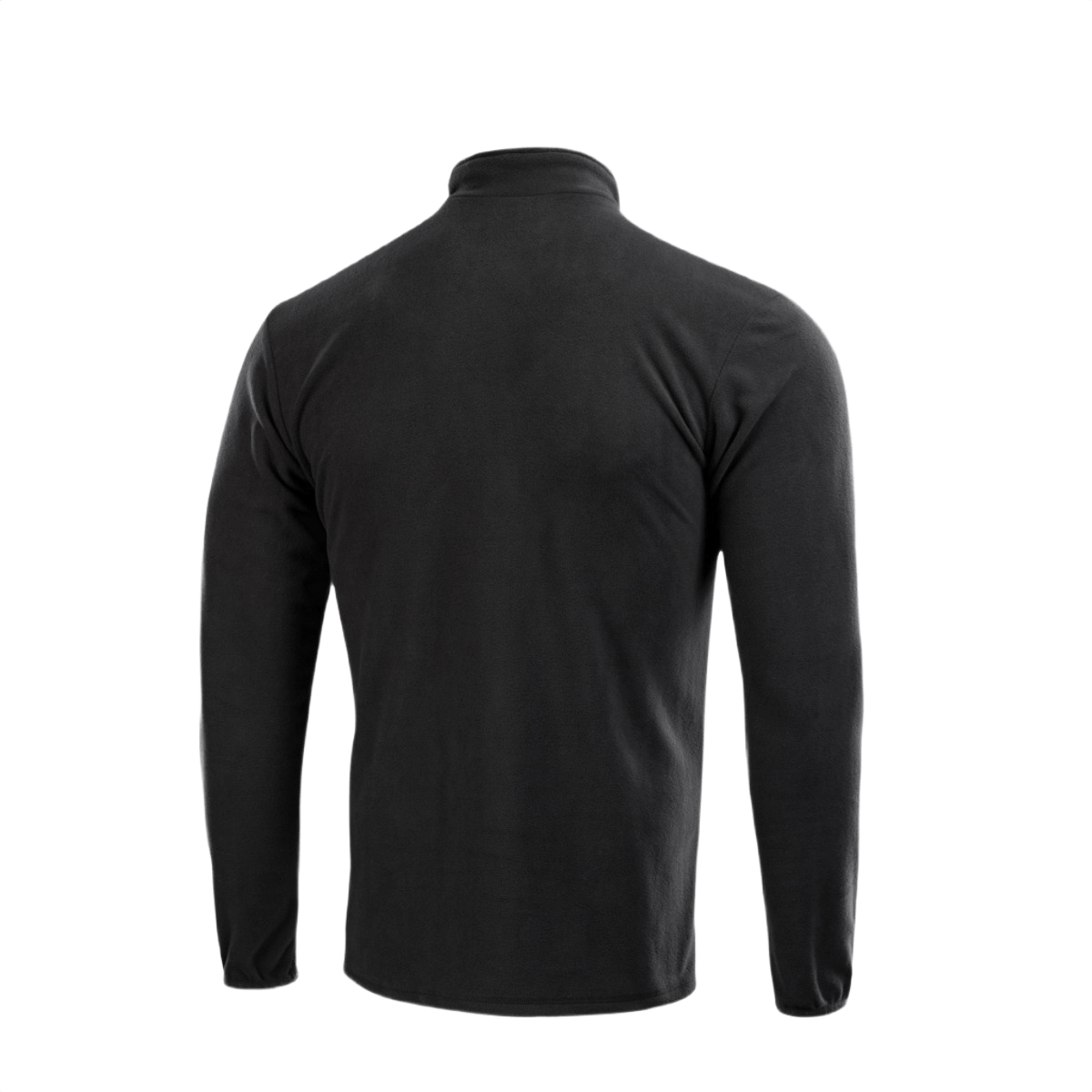 M-Tac Delta Fleece Jakke set bagfra, sort fleece design med lange ærmer og tommelhuller, ideel til udendørs aktiviteter og koldt vejr.