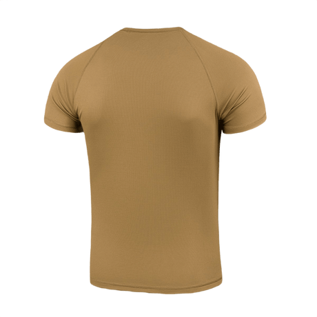 M-Tac T-Shirt Raglan Sweat-Wicking Tactical Summer i beige med raglanærmer, 100% polyester for maksimal komfort og bevægelsesfrihed.