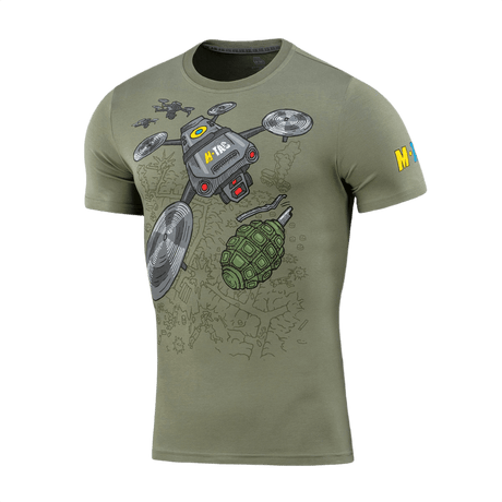 M-Tac T-Shirt Quadcopter med drone- og granatdesign, lavet af bomuld og elastan for komfort og bevægelsesfrihed.
