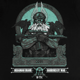 M-Tac T-Shirt Odin Mystery med print af Odin, ravnene Hugin og Munin, tekst 'Valhalla Calling'. Nordisk mytologi tema i moderne design.