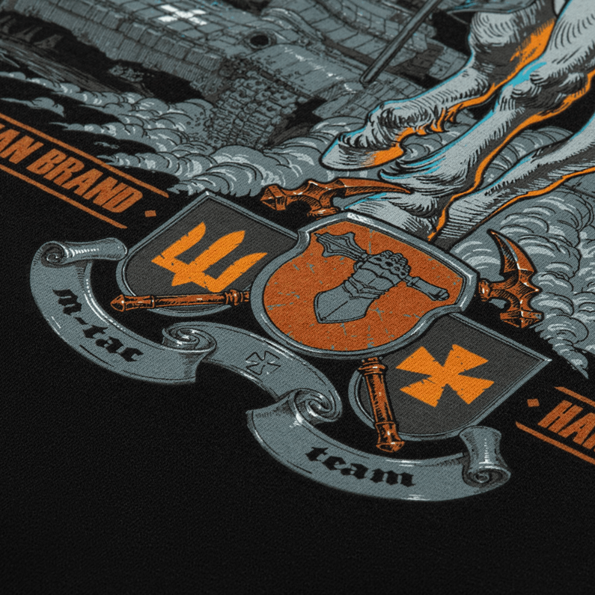 M-Tac T-Shirt Steel Knight print med ridder og tanksymbolik