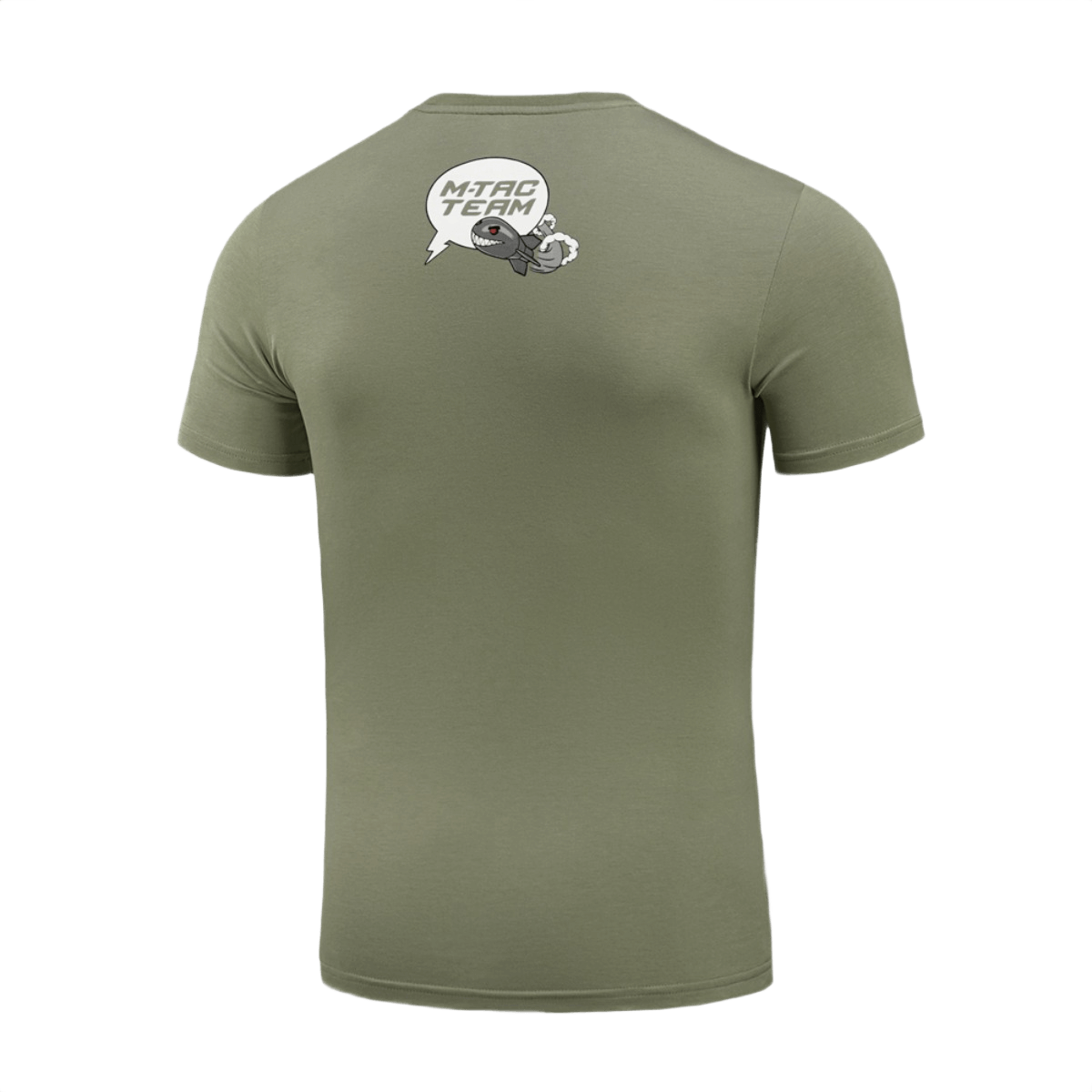 M-Tac T-Shirt Comics Drone Girl med drone-print for UAV-operatører, i olivengrøn farve, set bagfra.