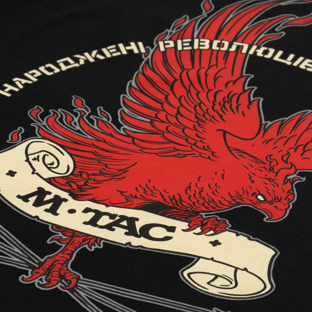 M-Tac T-Shirt Phoenix med rød Føniks og slogan, symboliserer håb og styrke, print på blød bomuldsblanding