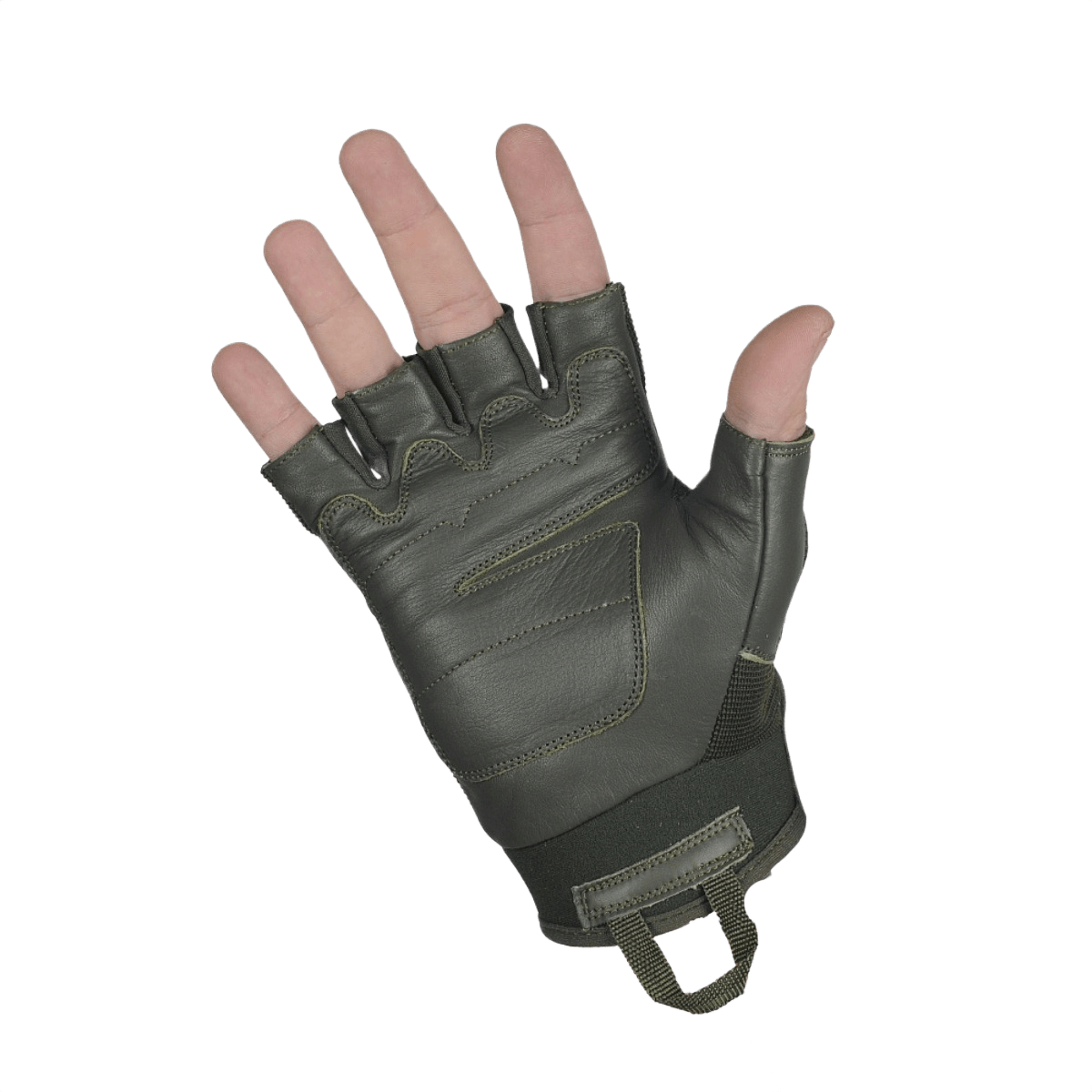 M-Tac Fingerløse Handsker Assault Tactical Mk.4 med forstærket læderhåndflade for taktisk brug og våbenhåndtering, non-slip greb.