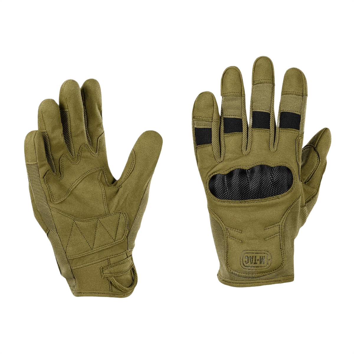 M-Tac Handsker Assault Tactical Mk.6 til taktisk brug, med syntetisk ruskind og forstærkede kno-pads for ekstra beskyttelse.