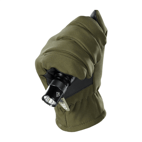 M-Tac Handsker Soft Shell Thinsulate med lommelygte, holdbare udendørshandsker med læderforstærkning og touchscreen-funktion.