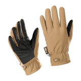 M-Tac Handsker Soft Shell Thinsulate til udendørs aktiviteter med forstærket læderhåndflade og touchscreen-funktion i brun farve.
