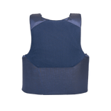 Anorak Topaz® Concealable I Stiksikker Vest i marineblå visning, Level 1 NIJ 0115.00 STD kniv- og spidssikker vest bagpå.