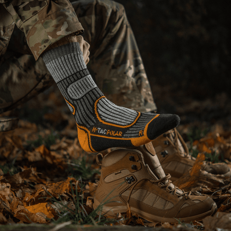 M-Tac Sokker Polar Merino 40% til udendørs aktiviteter, fremragende varme og fugtkontrol, slidstærk og komfortabel pasform.