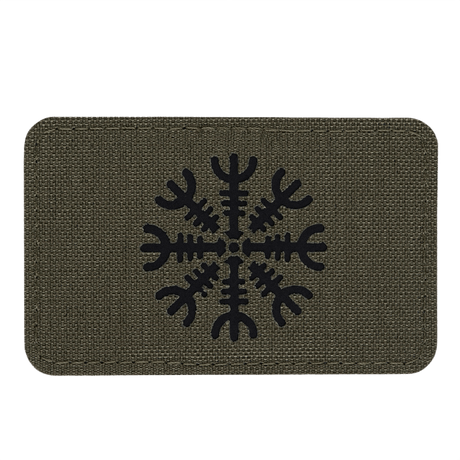 M-Tac Patch Helm of Horror Vandret Laser Cut med ægishjálmur design, holdbar Cordura 500D med Velcro fastgørelse, 80x50 mm