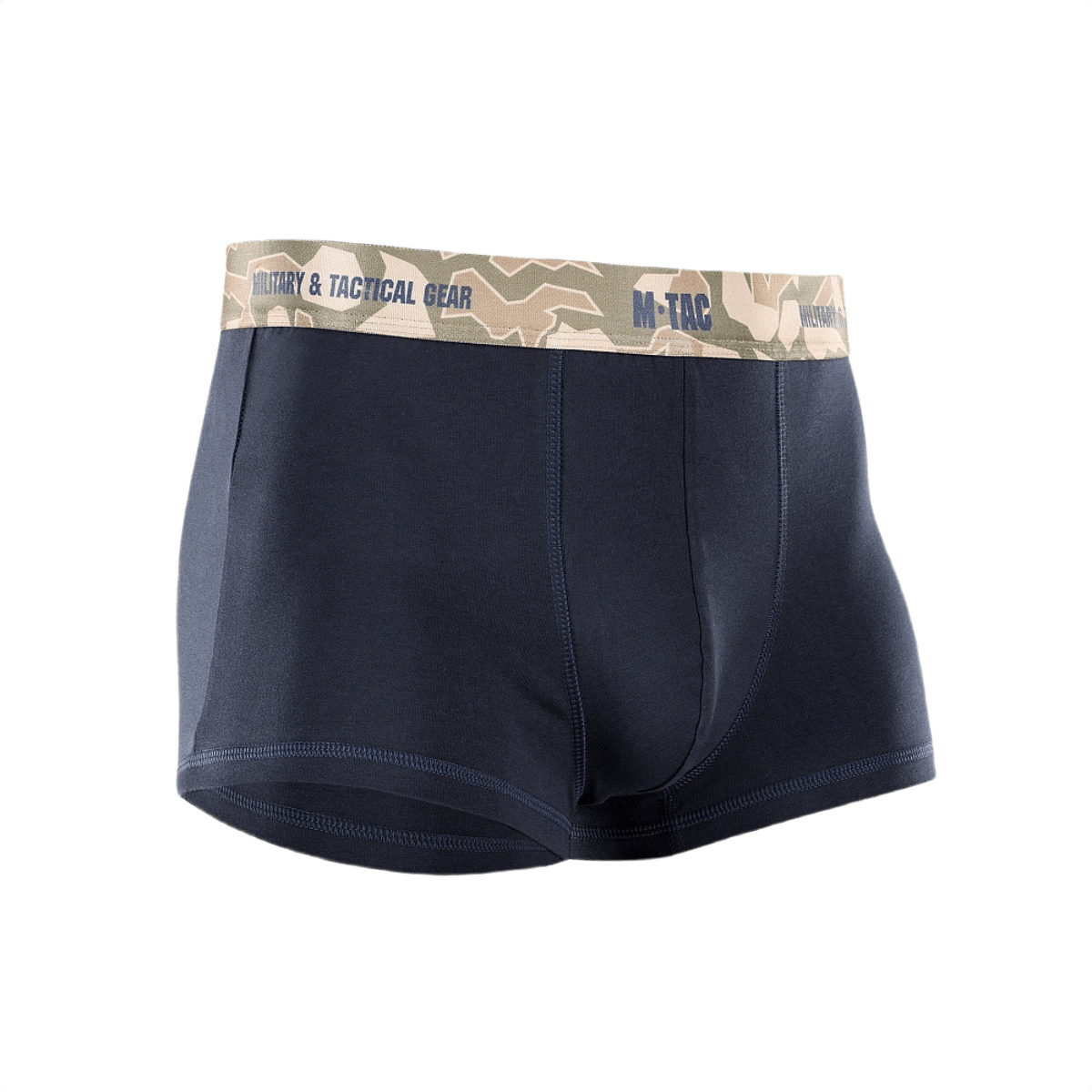 M-Tac Herre Boxer 93/7 i blå med camouflage elastisk talje, designet til komfort og holdbarhed, perfekt til daglig brug og aktiv livsstil.