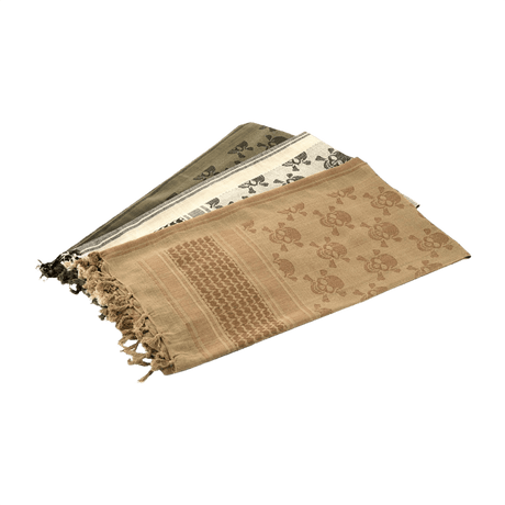 M-Tac Shemagh Tørklæde Pirate Skull i 100% bomuld, taktisk design med piratskallemønster, beskytter mod sol, sand og vind, 105x105 cm