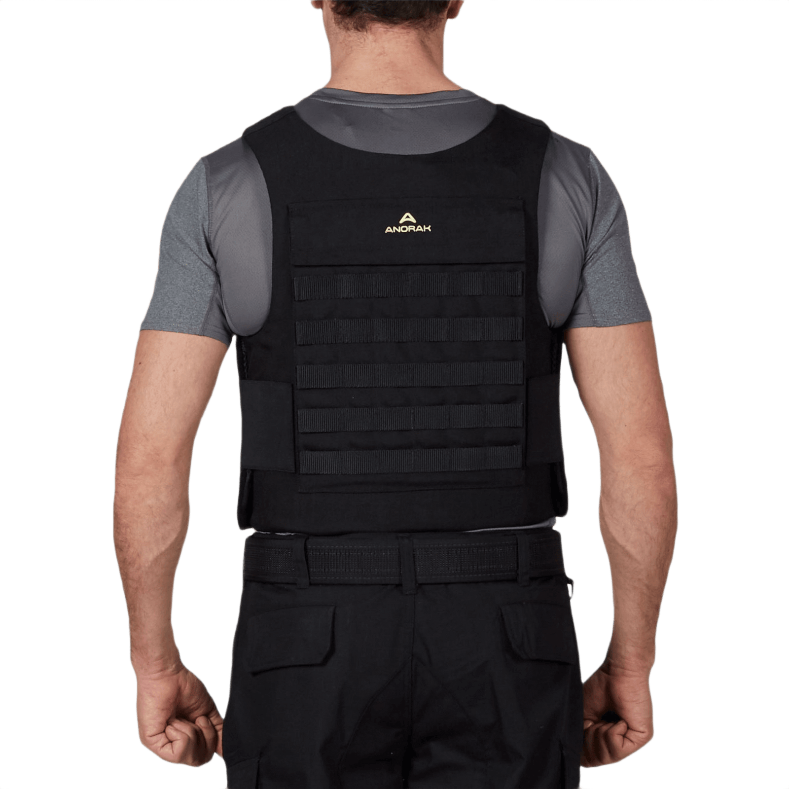 Anorak Titanium® Duty III-M Stik & Skudsikker Vest set bagfra, ergonomisk designet til maksimal Level IIIA beskyttelse.