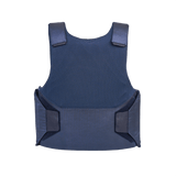 Anorak Niobium® Concealable I Stik & Skudsikker Vest i marineblå, designet til beskyttelse mod skydevåben og knive, set bagfra.