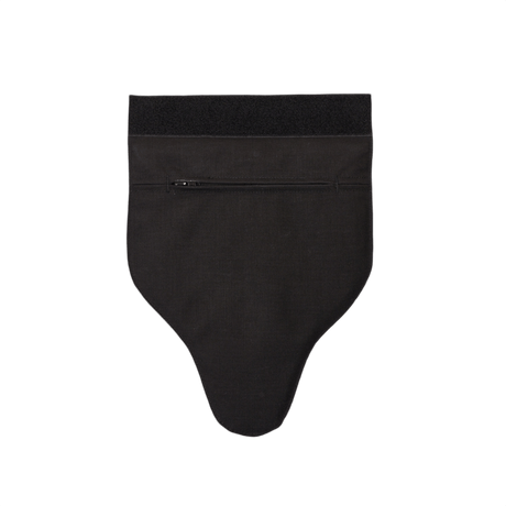 Anorak Niobium® Groin Protector I, sort multi-trussel blødt panser til skridtområdet med hook-and-loop fastgørelsessystem.