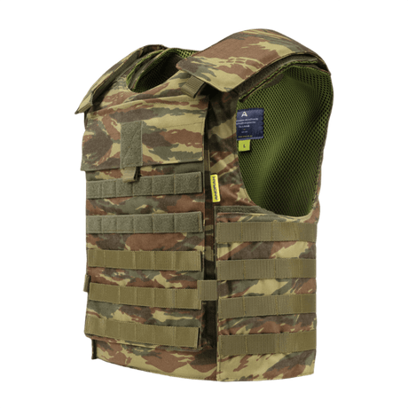 Anorak Niobium® Tactical II – fr.bk.sh. Stik & Skudsikker Vest i camouflagemønster for optimal beskyttelse mod skud og knivangreb.