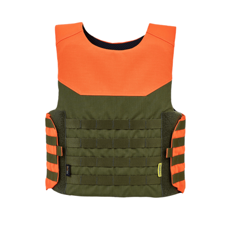 Anorak Shield I Cover i orange og oliven, holdbart og beskyttende cover til hverdagsbrug eller udendørsaktiviteter.