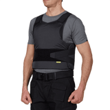 Anorak Topaz® Concealable II Stiksikker Vest worn by person, providing NIJ Level 1 blade and point protection under clothing.