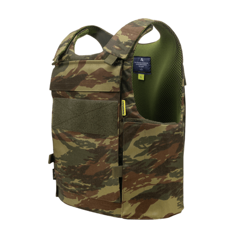 Anorak Rhodium® Duty IV Stik & Skudsikker Vest i camouflage, maksimal level IIIA beskyttelse mod knive og skarpe våben, holdbar design.