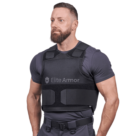 EA RX2 løst cover Sort i galleri position 1 med sort netmateriale til udskiftning på NIJ-certificeret beskyttelsesvest for professionel kropsbeskyttelse.