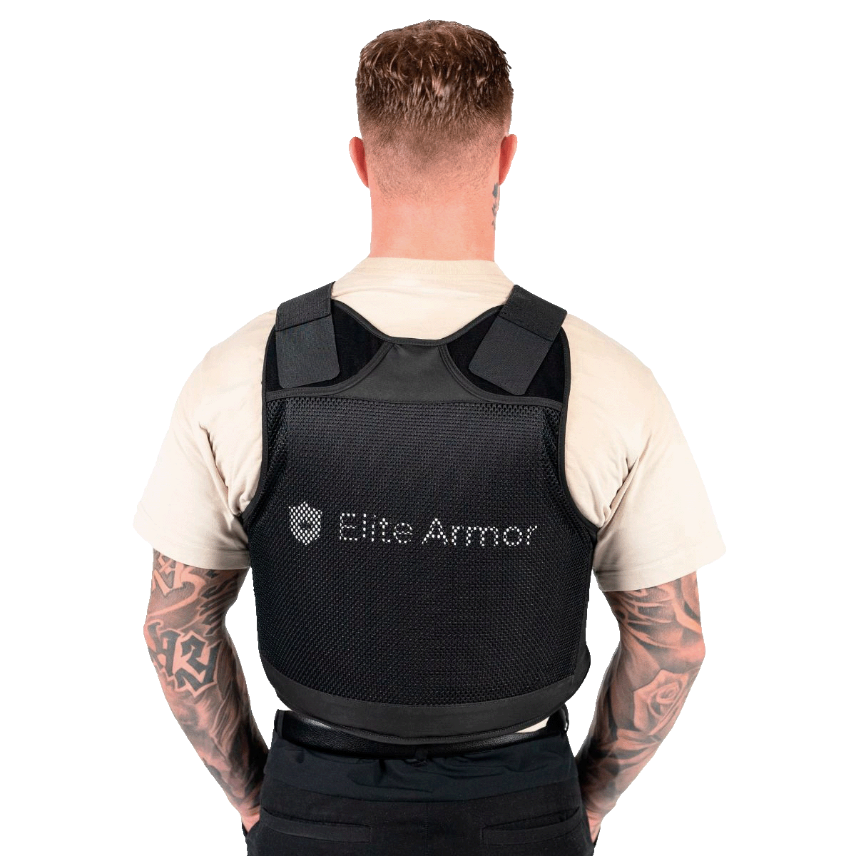 Elite Armor RX2 Stikk- og skuddsikker vest modell bakfra
