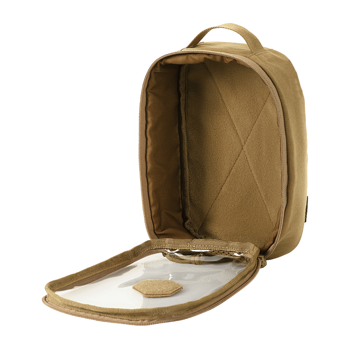 M-Tac Utility Organizer Transparent Elite Small Gen. II åben med gennemsigtigt forpanel og holdbar Cordura 500D konstruktion