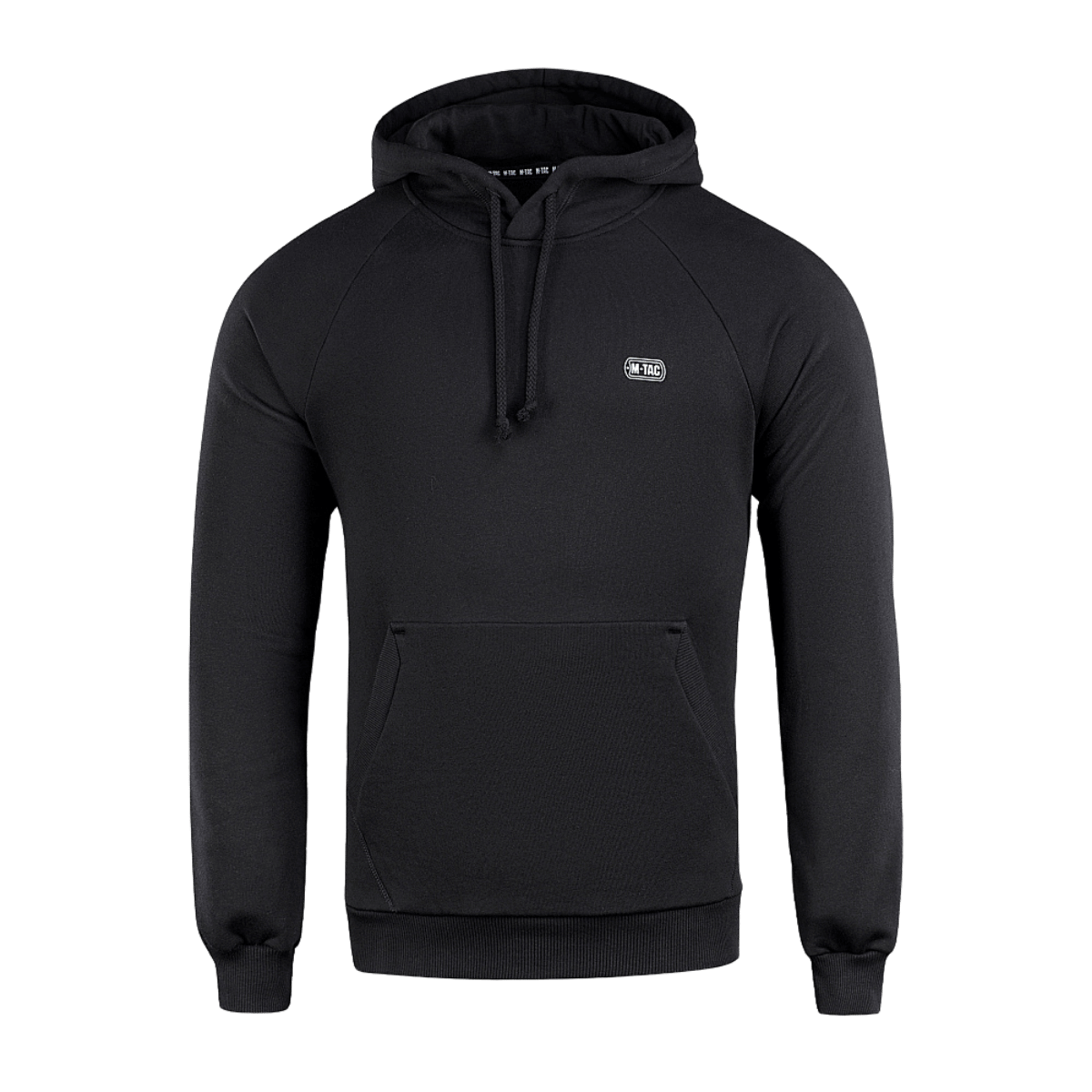 M-Tac Hættetrøje Cotton Raglan i sort med behagelig pasform og raglanærmer, fremstillet i åndbart 100% bomuld. Perfekt til aktiv livsstil.