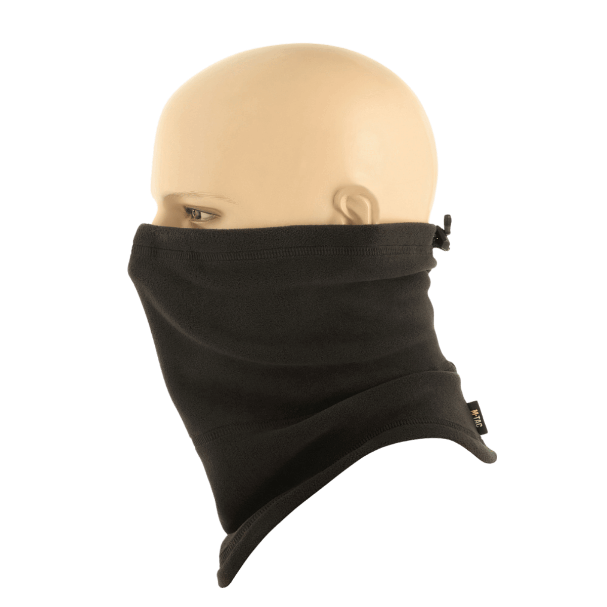 M-Tac Anatomisk Tube Scarf med Snor Polartec fleece halsrør i sort farve, ideel til at beskytte mod vind og vejr. Multifunktionelt design.
