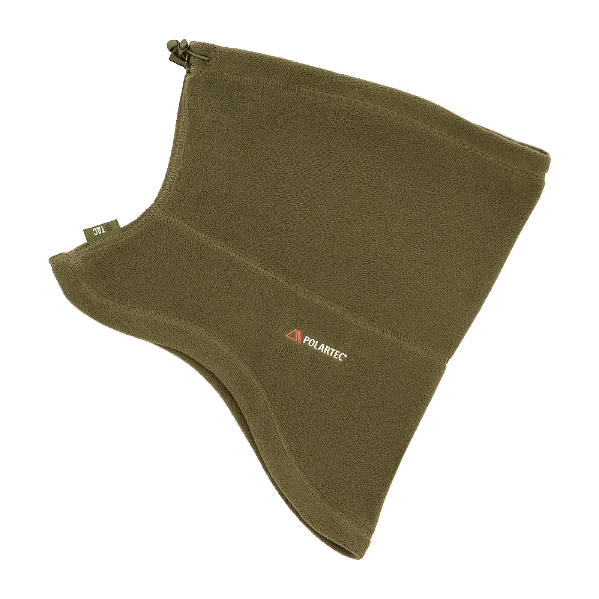 M-Tac Anatomisk Tube Scarf med Snor Polartec i olivenfarvet fleece, alsidig og varm for ansigt og hals beskyttelse.