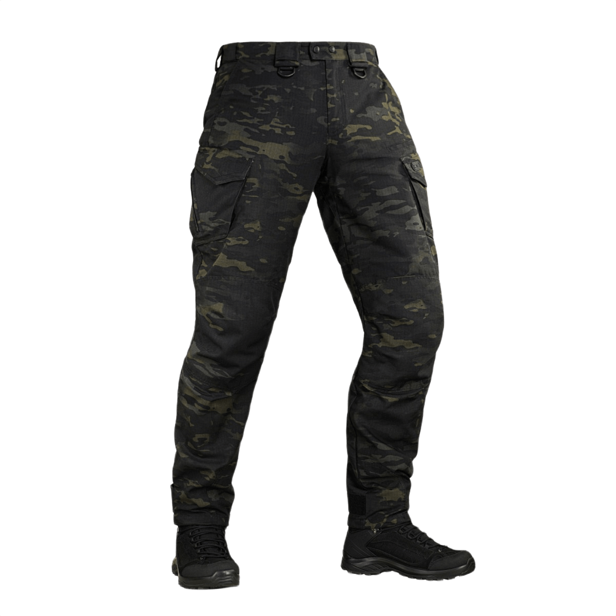 M-Tac Aggressor Elite Nyco Extreme Bukser i Black Multicam mønster til taktisk brug. Let, slidstærkt og komfortabelt design.