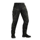 M-Tac Aggressor Elite Nyco Extreme Bukser i Black Multicam mønster til taktisk brug. Let, slidstærkt og komfortabelt design.