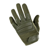 M-Tac Handsker Assault Tactical Mk.2 i olivengrøn farve med justerbar velcro og støddæmpende inserts til beskyttelse og komfort.