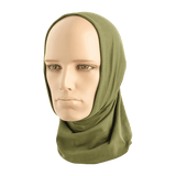 M-Tac Bomuld Tube Scarf i grøn på mannequin, multifunktionelt tilbehør til fritid og taktisk brug, 100% bomuld, hurtigttørrende.