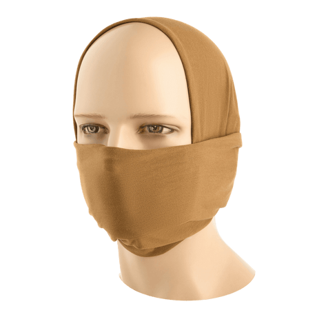 M-Tac Bomuld Tube Scarf båret som balaclava, brun farve