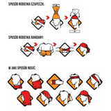 Illustration af forskellige måder at bruge M-Tac Bomuld Tube Scarf som cap, bandana og flere funktioner. Multifunktionelt og pladsbesparende.