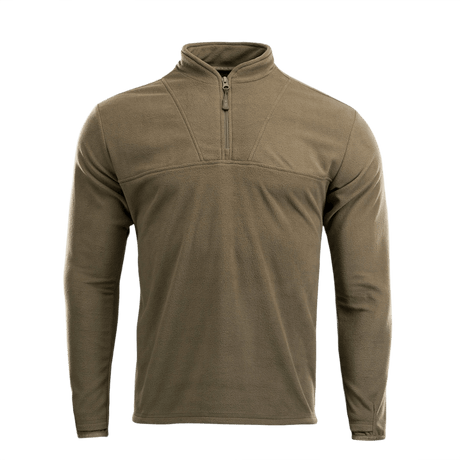 M-Tac Delta Fleece Jakke i olivenfarve med tommelhuller til aktiv brug i koldt vejr, lavet af 190 g/m² fleece for komfort og varme.