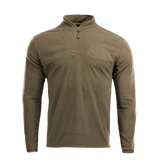 M-Tac Delta Fleece Jakke i olivenfarve med tommelhuller til aktiv brug i koldt vejr, lavet af 190 g/m² fleece for komfort og varme.