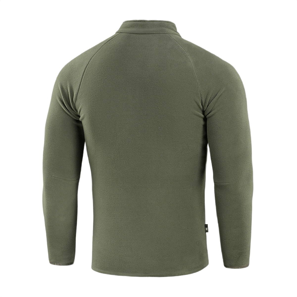 M-Tac Delta Polartec Raglan Jakke set bagfra i grøn fleece materiale, ideel til udendørsaktiviteter og hverdag, med høj krave og raglan ærmer.