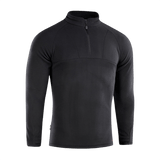 M-Tac Delta Polartec Raglan Jakke i sort med høj krave og halv lynlås, ideel til hverdagsbrug og udendørs aktiviteter.