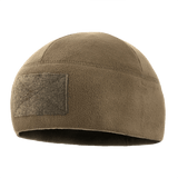 M-Tac Fleece Tactical Watch Cap Beanie m. Patch Panel til taktisk brug, velegnet til koldt vejr, hurtigttørrende materiale, front- og bagpanel.