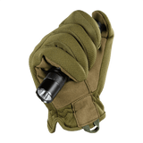 M-Tac Handsker Scout Tactical Mk.2 med lommelygte og syntetisk læder forstærkninger for holdbarhed og komfort.