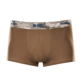 M-Tac Herre Boxer 93/7 i brun farve med camouflage mønster elastik, designet til komfort og holdbarhed, velegnet til aktiv livsstil.